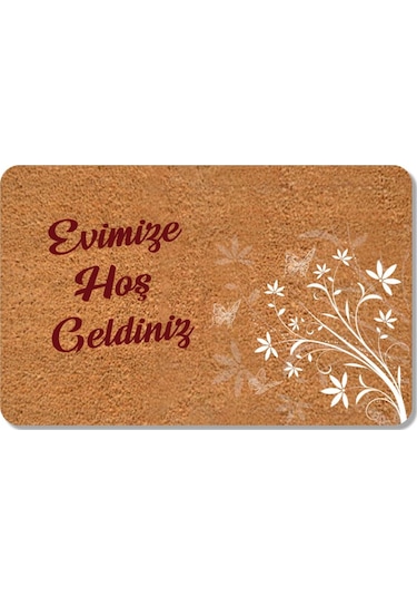 Modern Dijital Paspas - Hoşgeldiniz Karşılama Paspas - Kapı Önü Dekoratif Paspas Bakır