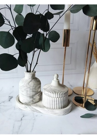 Cre Art Kuru Çiçek Vazosu Dekoratif Ev İç Tasarımı Seti 154801063 Siyah
