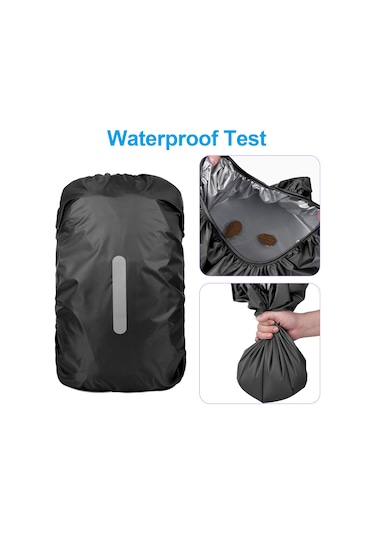 Vkemall Siyah Dikey Desenli 2 Adet Xs Boy 20l Çanta Yağmurluk, Polyester Taffeta, Yansıtıcı, Su Geçirmez, Dışarıda Dağcılık Okul Çantaları İçin Korumalı Kılıf Siyah
