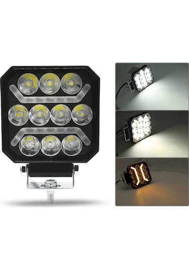 Oto Çalışma Lambası 4 İnç 12-24v Drl Sarı 2 Mod Flash Traktör Tır Kamyon Tekne Projektör Sis Farı