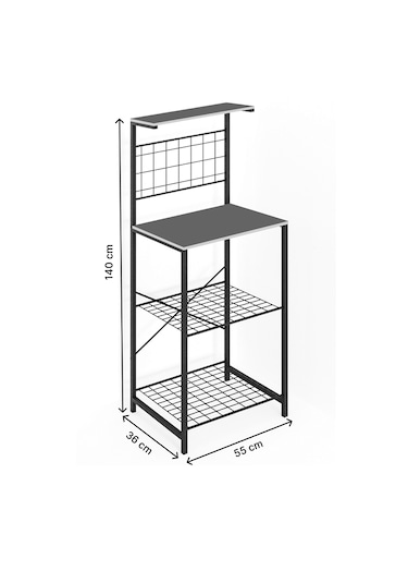 Çok Amaçlı Dolap Mutfak Bango Masa Dar Füme 1438