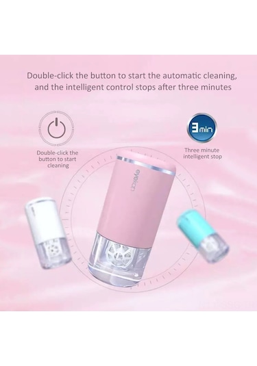 Springsun Ultrasonic Lens Temizleyici - Göz Lensleri Ve Mücevherler İçin Otomatik Plastik Temizleme Kutusu Pembe