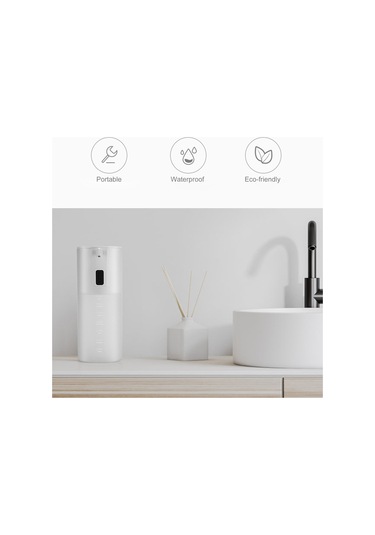 Kangvka Otomatik Entegreli 350ml Köpük Sabun Dağıtıcı - Infrared Sensörlü, El Temassız Hijyenik Mutfak/banyo Uygulaması Pil Yok Beyaz