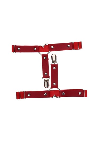 Dolıty Bayan Dekor Jartiyer Ayarlanabilir Bacak Askısı Kırmızı