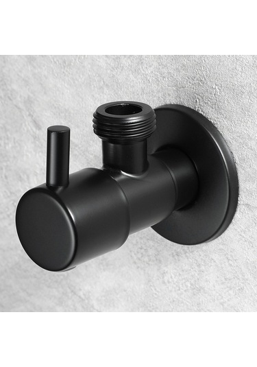 Ulzyvf Lkpcıgcxm Siyah Açı Vanası 304 Paslanmaz Çelik, Sızdırmaz Su Soğuk/sıcak Vanası, Genel Banyo Aksesuarı