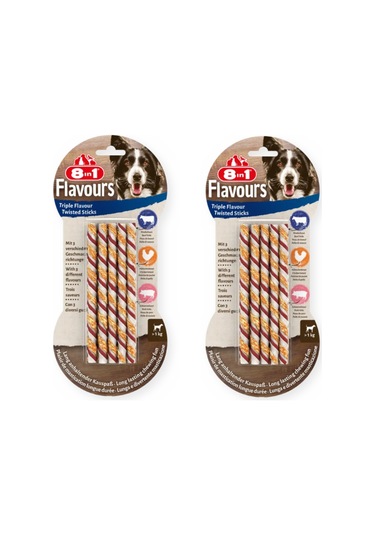 8in1 Flavours Triple Flavour Twisted Sticks Üçlü Lezzet Çubukları 70 Gr X 2 Adet