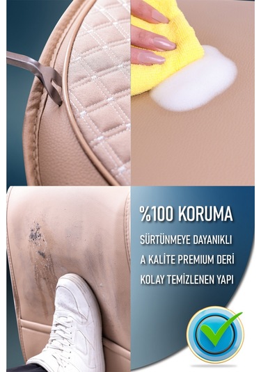 Citroen C5 Lüx Deri Oto Koltuk Kılıfı Ön Arka Takım Safir Serisi Bej