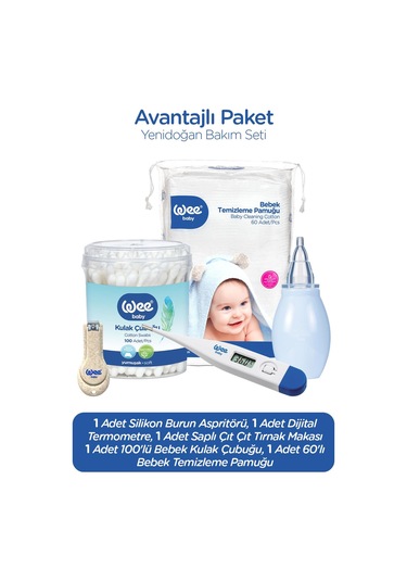 Wee Baby Yenidoğan 5'li Bakım Seti Beyaz