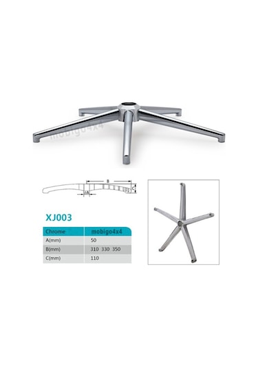 Poligonofis Ofis Koltuğu Krom Yıldız Ayak Büro Koltuğu Krom Ayak Metal Ayak