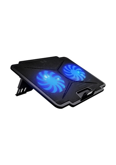 Coolcold K24 Taşınabilir İnce Usb Bağlantılı 2 Fanlı Dizüstü Soğutucu - Ayarlanabilir Ve Katlanabilir Siyah