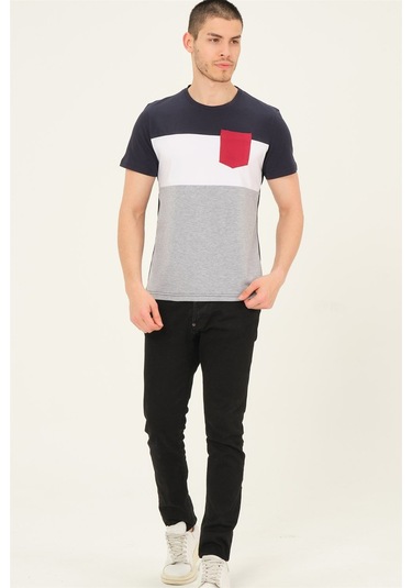 T8592 Dewberry Erkek T-shırt-lacivert Lacivert