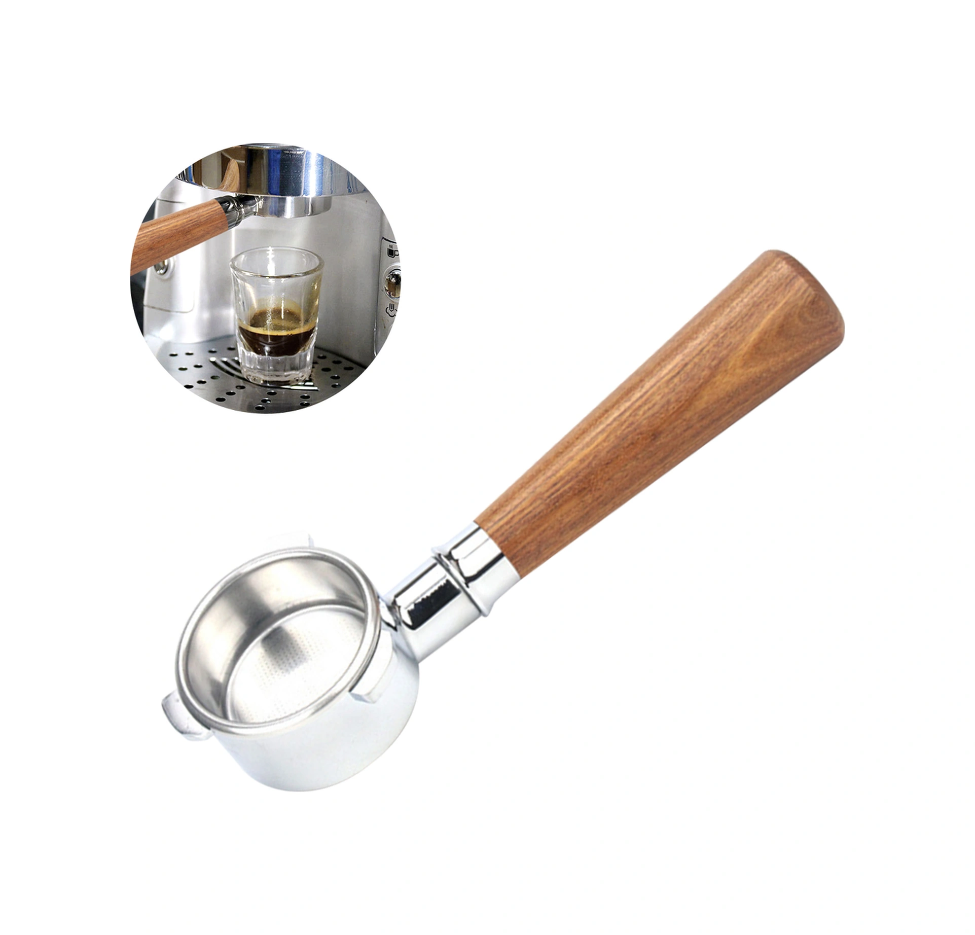 Lemestar 54mm Çelik & 38 Ahşap Altı Açık Kahve Portafilter,铂富880/870/850 Uyumlu Profesyonel Kahve Ekstraktör Aksesuarı A1 Kırmızı Nar Çamı Diğer