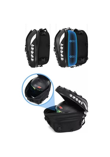 Gahome Motosiklet Arka Çanta - Kırmızı Siyah