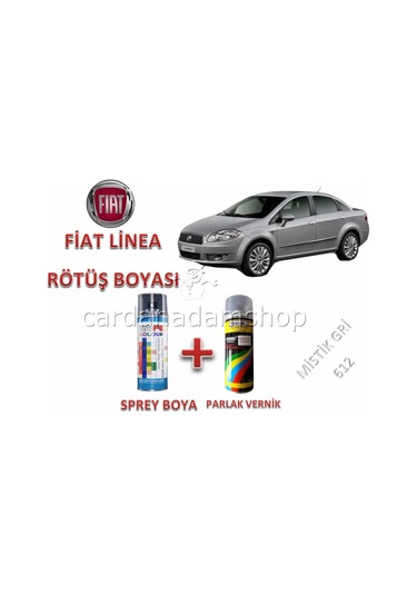Fiat Linea Mistik Gri 612 Rötüş Boyası + Vernik Boya Onarım Seti (520384788)