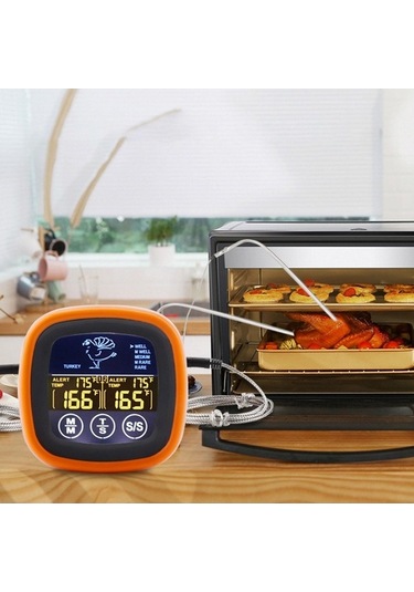 Pazly Termometresi Kanallı Homyl Dijital Çift Barbekü Aksesuarı Co