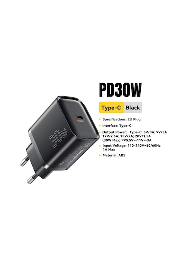 Essager Essager 30w Usb C Şarj Cihazı Pd 3.0 iPhone Uyumlu, Uyumlu, 16/15/14 Pro Samsung Huawei Xiaomi İpad İçin Bizedistribütör Garantili