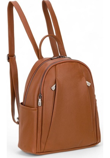 Bilik Deri Taba Rölax Deri Kadın Sırt Çantası Blm01 9550 Taba