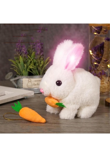 Sesli Hareketli Tavşan Oyuncak Zıplayan Peluş Tavşan Havuçlu Diğer