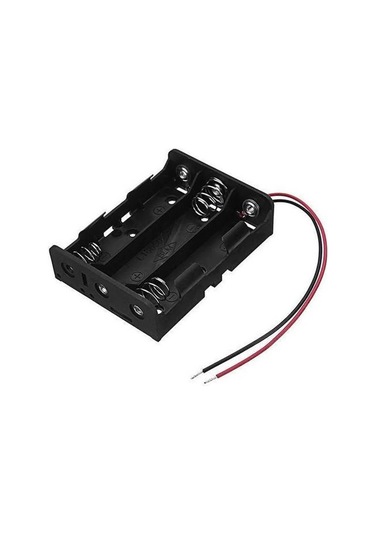 Koodmax - 10 Adet - 3 Lü Aa Kalem Pil Kutusu Yuvası 4.5v Kablolu Kalem Pil Tutucu