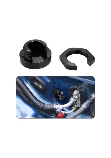 Skycity Motor Bağlantı Kablosu Fırewall Grommet Delik, Aluminyum Alaşım, Siyah, 7.5x7.5x4.5cm, 61g, Anahtar İle