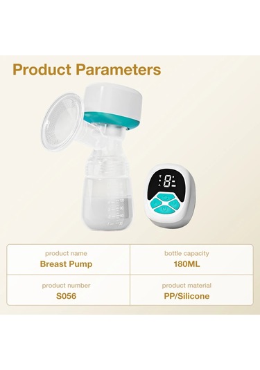 Taşınabilir Elektrikli Göğüs Pompası 180ml Şişe Elektrikli Süt Çektirme Emzirme Whıte