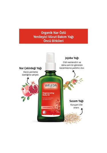 Weleda Organik Nar Özlü Yenileyici Vücut Bakım Yağı 100ml