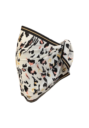 Tarzını Seç Kısa Pareo - Leopar Model 150x50 Cm Çok Renkli