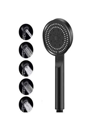 5 Fonksiyonlu Siyah El Duşu Krom