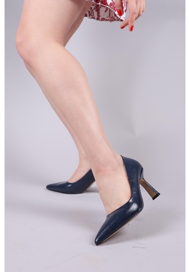 Pedro Arkası Kapalı Stiletto Lacivert-8380 Lacivert