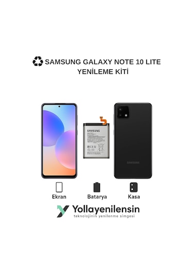 Samsung Galaxy Uyumlu Note 10 Lite  Kiti Ekran + Batarya + Arka Kasa e Eş Değer Kalite