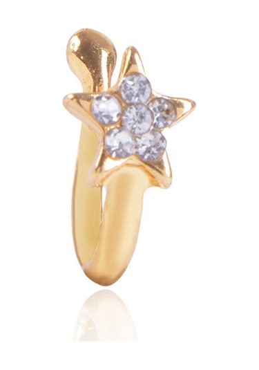 Suntek Glitter Klipsli Sahte Burun Halkası Altın-yıldız Altın