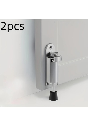 Xuweiwei 2 Adet Gümüş Görünmez Kapı Stoperi, Ayarlanabilir, Yapışkanlı Ve Vidalı