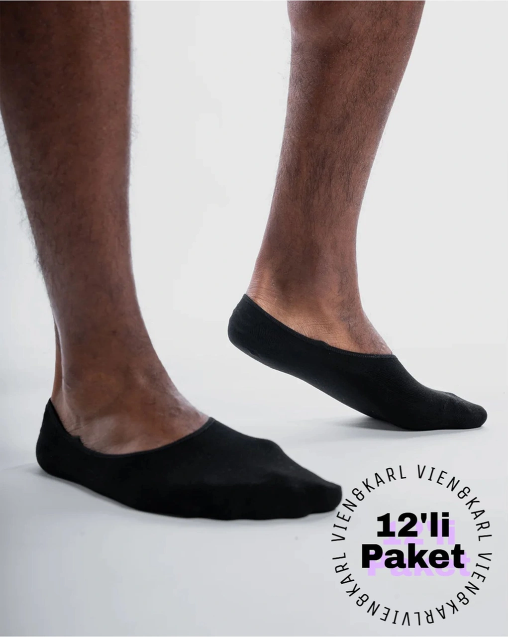 12'li Premium Erkek Siyah Babet Çorap Vk-erkek-siyah-babet12li