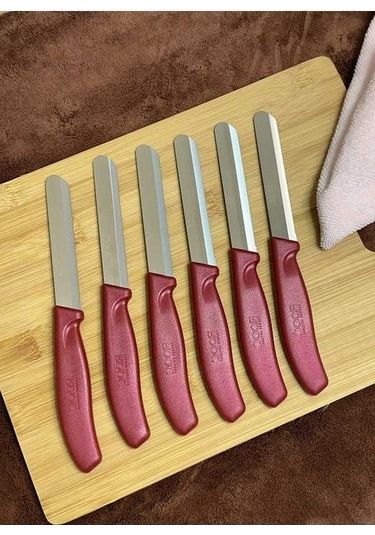 Ebitda Kapris 6 Adet Sebze Bıçağı Seti - Alman Model Kırmızı Slr02 - Pratik Ve Keskin Kırmızı