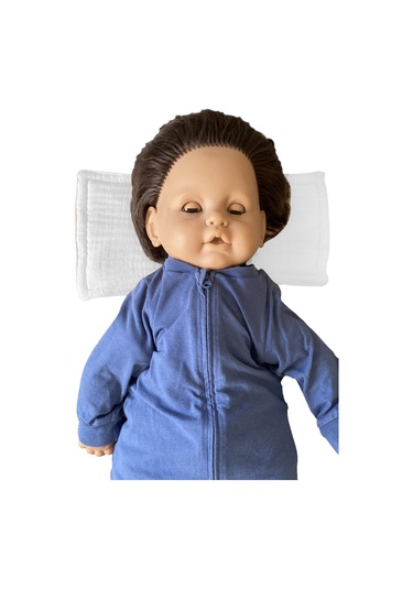 Pamuk Muslin Bebek Emzirme Yastığı Ter Emici Kol Yastığı Beyaz