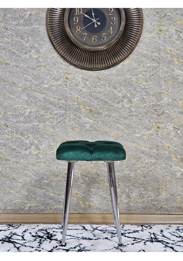 Kare Krom Kaplama Konik Ayaklı Tabure - Oturak - Bar Taburesi - A Çok Renki