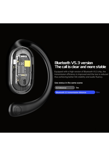 X18 Açık Hava İletim Kablosuz Bt Kulaklıklar, Kulağa Takılan, Kulakta Olmayan, Dijital Ekranlı Enc Gürültü Azaltma Spor Kulaklıkları