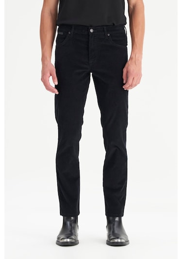Wrangler Erkek Texas Slim Kadife Pantolon Black Black