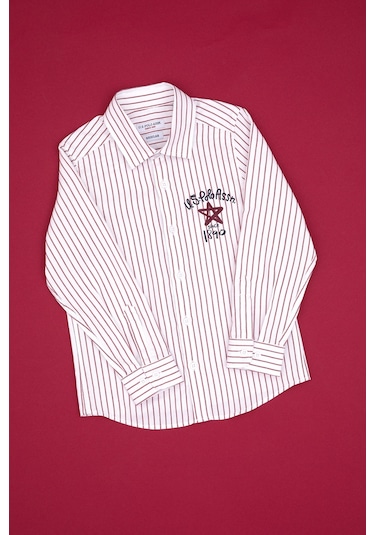 U.s. Polo Assn. Erkek Çocuk Kırmızı Gömlek Desenli 50316675-vr030 Kırmızı