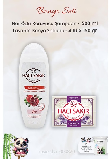 Hacı Şakir Nar 2si 1 Arada Şampuan 500 Ml, Lavanta Kokulu Banyo Sabunu 4 X 150 Gr Ve Rosıe