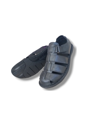 Growish Gr0152 Deri Erkek Sandalet Siyah