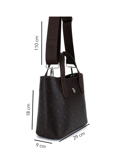 Tamer Tanca Kadın Suni Deri Kahverengi Desen El Çantası 743 2342 Erk Cnt Sk25-26 Kahve Gfrj Kahverengi