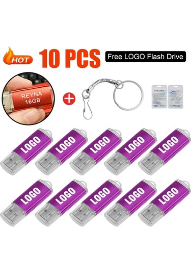 10 Adet/grup Usb 2.0 Flash Sürücü 64 Gb 128 Gb Kalem Sürücü 16 Gb Pendrive 32 Purple 2.0 512m Diğer