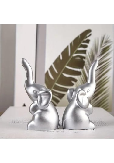 1 Çift Fil Çifti Heykeli Reçine Seven Fil Figürini Masaüstü Fil Heykeli Yüzük Tutucu Kadınlar Çiftler İçin Hediye Ev Dekoru