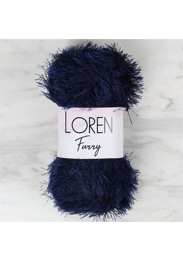 Loren Furry Lacivert El Örgü İpi - Rf005 - 34044