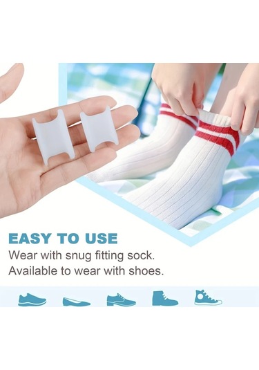 Chenkestoreone Küçük Açık Bej 2li Silikon Ayak Parmak Ayırıcı Yumuşak Jel Ped Rahatlatıcı