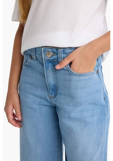 Defacto Kız Çocuk Wide Leg Geniş Paça Jean Pantolon E5881a825aunm39 Mavi