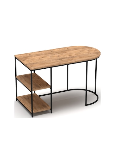 Çalışma Masası 125 Cm Bilgisayar Masası Çok Amaçlı Makyaj Masası Ofis Masası Yemek Masası Atlantik Kahverengi