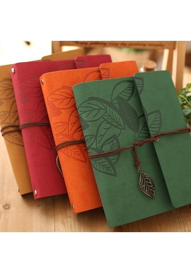 Tongxida Pu Deri Antik Kraft Kağıt Albümler Bordo, Vintage Fotoğraf Defteri