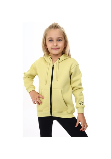 Toontoy Kız Çocuk Nakışlı Hırka Açık Yeşil